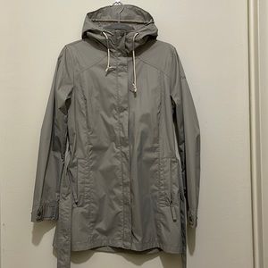 Gray rain jacket